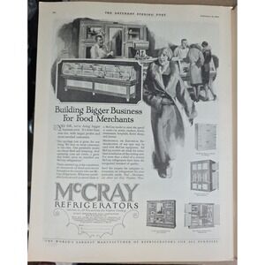 McCray Refrigerators print Ad Building Bigger Business For Food Merchants 1927
